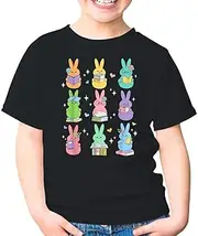 [SDVN] Easter Day Bunny Reading Teacher Rabbit School Book Lover Unisex Kids Shirt Gift Boy Girl Youth T-Shirt (Black;L)