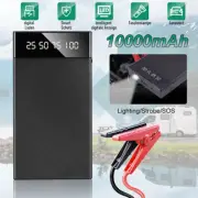 10000mAh Jump Starter Portable 12V Safe Car PowerBank Pack Charger w/LED Display