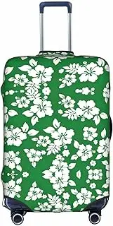 [FSCEV] Hawaii Flower Trolley Suitcase Protective Cover Business Travel Luggage Protector Fashion 18-32 Inches, White, M