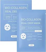 2-Pack Hydro Cera - Nol Real Deep Mask Bundle (10 Sheets） | Korean Hydrating Sheet Mask | Collagen Overnight Face Mask for Skincare | Infused with Collagen for Intensive Moisturization