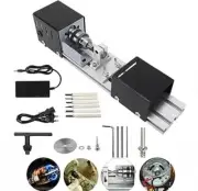 Mini Lathe Beads Polisher Machine DIY Machining for Lathe Set Grinding (Black)