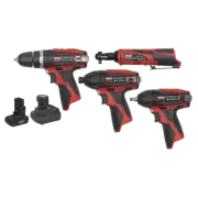 SV12 Series 4 x 12V Cordless Power Tool Combo Kit CP1200COMBO Sealey New