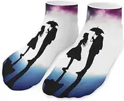 [QMNVBDS] Anime Lovers Silhouette Socks Ankle Length Socks Casual Short Socks for Women Men Low Cut Sports Socks Running Socks No Show Socks Ankle Socks Athletic Socks Workout Socks, Style, One Size