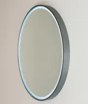 Remer Sphere DB 800mm Round Mirror Gun Metal Bluetooth Speakers & LED Lighting S