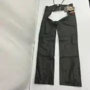 Chaps- Harley-Davidson Bar Shield Stock Deluxe Black Leather- 98090-06VM, Small