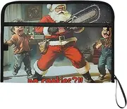 YMXFXP Expandable Filing Folder Christmas Santa Claus Funny, 13-Pocket Funny Cute Design with Sticky Labels, A4 Letter Size Document Organizer for Office, School, Boys, Girls