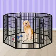 Beastie 40" Foldable Pet Dog Metal Playpen Enhanced, Universal Portable Pet Exercise Cage Play Yard Enclosure Fence for Indoor Outdoor, 8 Panels Folding Dog Play Pen Frame for Puppy Cat Rabbit Animal