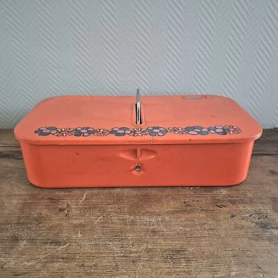 Vintage BRABANTIA shoe polish box metal storage accessories tools Bin RETRO