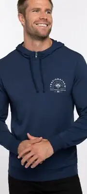 NWT Travis Mathew Blue Whale Shark Cloud Golf 1/4 Zip Pullover Hoodie Mens XXL