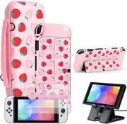 KJ-KayJI Carrying Case Set Compatible Switch OLED with PU Hard Carry case, TPU G