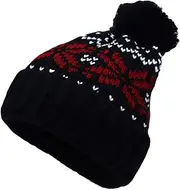 [WITHMOONS] Knit Fairs Isle Nordic Bobble Pom Beanie Hat JZP0026