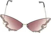 [VALICLUD] Retro Butterfly Sun Lid Multi Rock Cancelling Holders Diamond-enclosed Sunglasses Vending Machine Container Universal Sunglasses Stainless Van Resin