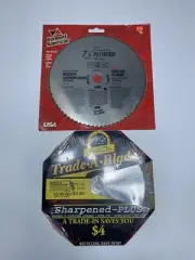 2 Lot Vermont American 25670 plywood saw blade 7 1/4 150 teeth & Cutting Balde