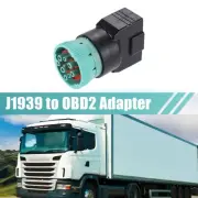 1pcs 9pin J1939 to OBD2 16pin Female Adapter Diagnostic Connector Replacement