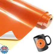 IROHTV Pearlescent Glossy Orange Vinyl Permanent, Glossy Orange Adhesive Viny