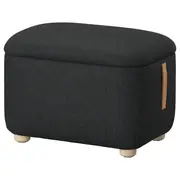 OSKARSHAMN footstool with storage, Gunnared black-grey