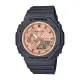 【CASIO 卡西歐】八角形粉紅金平面錶盤雙顯錶 隨興黑 42.9mm(GMA-S2100MD-1A)