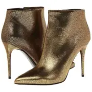 NEW Alexander McQueen Metallic Gold Ankle Boots Booties US 9 ,EUR 40 women