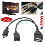 2x Micro USB Male Female to USB OTG Cable For Amazon Firestick Fire Stick 4K TV