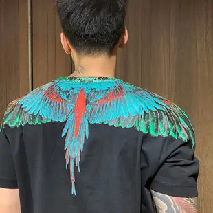 美國百分百【全新真品】Marcelo burlon MB 翅膀 短袖T恤 短T T-shirt 黑色/藍綠翅膀 AW17