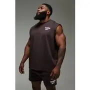 Mens Dark Brown Man Active Training Dept. Oversized vest