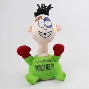 Creative Funny Electric Plush Toy Punch Me Doll Funny Emotions Anti-stress Vent Green