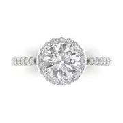 2.2ct Round Halo Wedding Engagement Anniversary Bridal Ring 14k White Gold