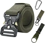 [Yrhrol] Men's Tactical Belt Metal Buckle, 49 * 1.5 inch Heavy Duty Nylon Belt Military Style Sports Webbing Belt With Quick Release Buckle, Black, Yellow, Army Green
