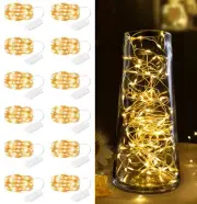 12 Pack Warm White LED Fairy Lights Battery Operated 7ft Copper Wire Lights
