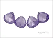 4 Cubic Zirconia Pear Briolette Beads 10x10mm Light Amethyst #64626