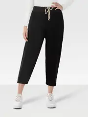 Black Drop Crotch Cropped Joggers