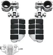 FOVPLUE Highway Pegs,Motorcycle Foot Pegs Foot Rest Mount Clamp Kit for Harley Davidson Road King Street Glide Indian Honda Kawasaki Suzuki 25mm 32mm 34mm engine guard or tube Chrome