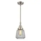 Innovations Chatham 1 Light 9.1" Mini Pendant, BSN/CL/Ribbed - 447-1S-SN-G142