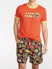 NEW PETER ALEXANDER MENS PAC-MAN GAME PJ TOP TEE + SHORTS SET RRP$119.90 XL