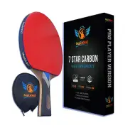 MaxMVMT Ping Pong Paddle - 1 Carbon Fiber Racket - 7 Ply Blade Construction -...