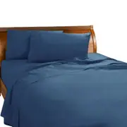 Royal Blue Percale Fitted Sheet Set