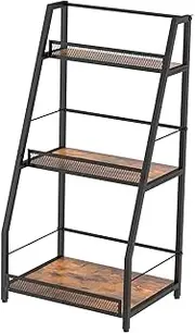 Folpus Liquor Stand Storage Shelf 3 Tier Trapezoid Coffee Syrup Rack Stepped Wine Rack for Living Room Home Bar Kitchen Coffee Bar