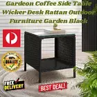 Gardeon Coffee Side Table Wicker Desk Rattan Outdoor Furniture Garden Black