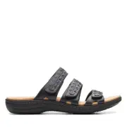 Clarks Women's Airabell Mid Sandal Black Leather - 26164834, Black Leather