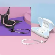 Samsung Galaxy Buds2/Pro/Live Kuromi/Cinnamoroll Cover Case & Bead Strap / Korea