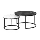 NNEED Nesting Coffee Table Round Marble Black&White