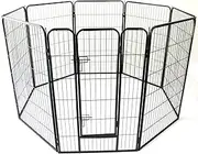 Heavy Duty Pet Dog PlayPen Puppy Exercise Play Pen Fence Enclosure Gate 8 Panels Heavy-Duty Crate Cage (XL 120cm)