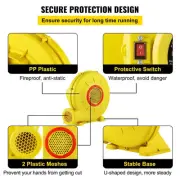 Inflatable Bounce House Air Blower Pump 450W, 0.6HP, 450 m3/h, Yellow