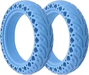 LUNCHS Rubber Solid Tire Compatible with Xiaomi 3 Compatible with Mijia M365 Electric Scooter Shock Absorber Damping Tyre Compatible with Pro Pro2 1S 8 1/2 Tubeless 8.5"(2pcs Blue)