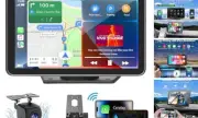 Portable Carplay Screen for Car, 7" Wireless Carplay & Android Auto with