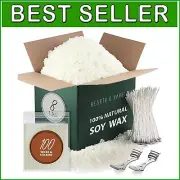 Complete Candle Making Kit: 8 lb Soy Wax, 100 Cotton Wicks & Easy Instructions