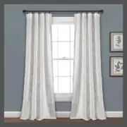 1pc 40"x95" Light Filtering Avon Chenille Trellis Curtain Panel White - Lush