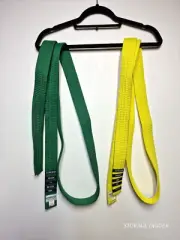 Lot of 2 Macho Martial Arts Belt Unisex 2 Green Yellow Cotton Form Taekwondo