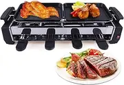 1200W Table Grill, Electric Smokeless Grill, 2 to 4 Person Grill with Non-Stick Plate Reversible Plate for BBQ, Grilled Meat, Fried Eggs, Fried Steak, Barbecue