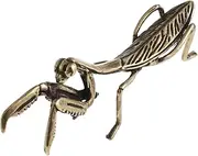 Kisangel 1pc Brass Mantis Sculpture Unique Desktop Ornament Mantis Decor for Home Office and Restaurant Creative Brass Craft with Fine Workmanship